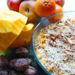 Gratin de potiron et de patate douce aux champignons